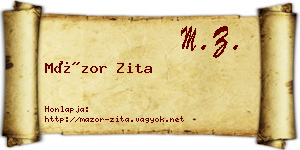 Mázor Zita névjegykártya
