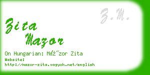 zita mazor business card